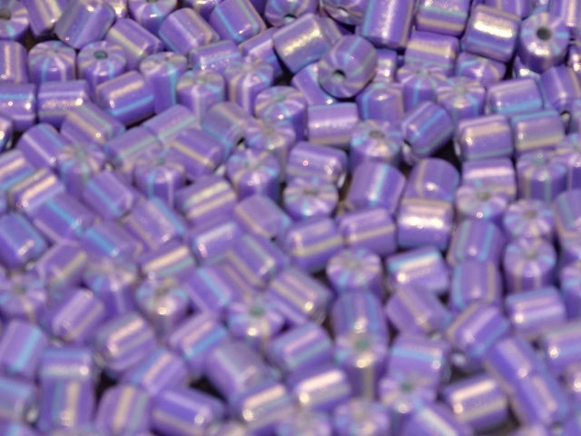 'Golden Lilac'  Polymer Clay Column Beads  6 - 6.5mm - 6.5 - 7mm