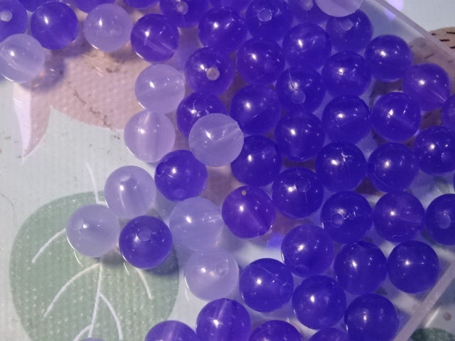 Purple UV / Sunlight Colour Change Acrylic Beads 8mm