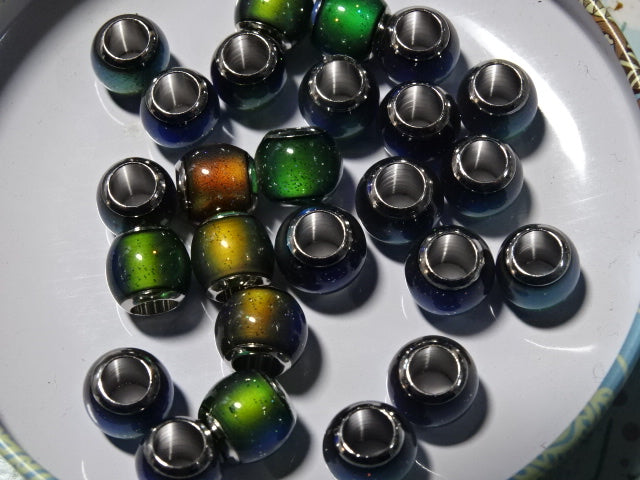 Squat Barrel Shaped Mood Beads 8mm x 7mm