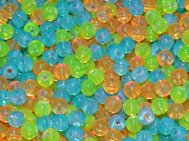 'Citrus Twist Mix'  Opalite Effect Random Mix Glass Beads 8mm