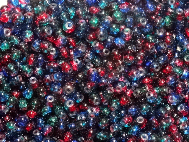 'Peacock'   6mm 3 Toned Glass Beads