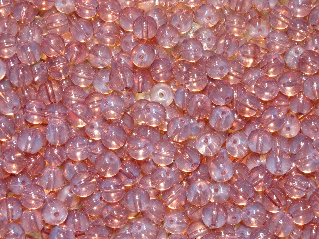 'Warm Antique Rose'   8mm Opalite Effect Glass Beads