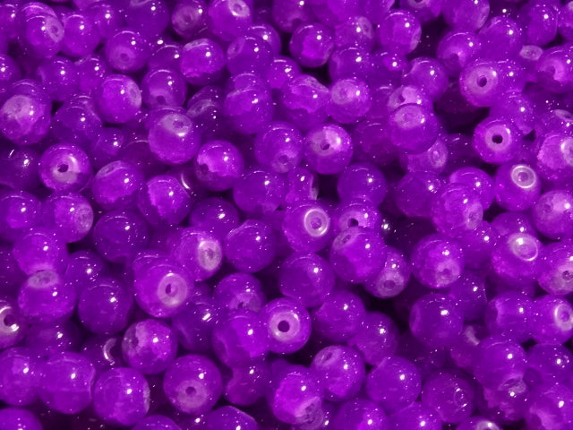 'Perfectly Purple'   8mm Brightly coloured Glass Beads
