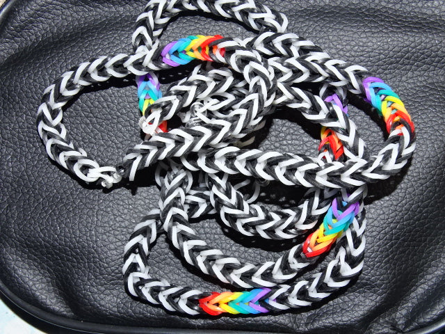 'Gaybandz'  Straight Ally Chevron Style Rubber Wrist Band
