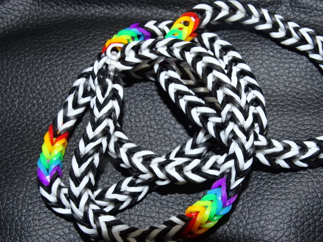 'Gaybandz' Straight Ally Wrist Bands Chevron Style FLUORESCENT Rainbow