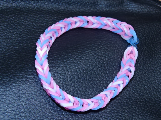 'Gaybandz'  Transgender Colours Chevron Style Rubber Wrist Bands