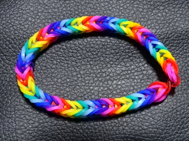 'Gaybandz'  'Original Gilbert Baker Pride Flag' Colours Rubber 'Chevron Style' Wrist Bands