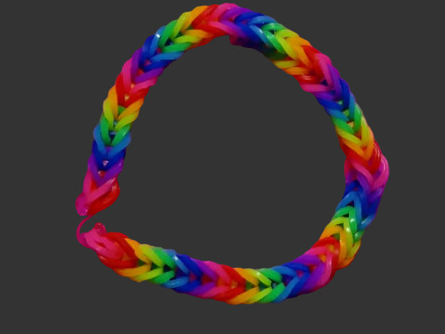 'Gaybandz'  Original Gilbert Baker Rainbow Flag Colours 'FLUORESCENT' Rubber Wristband