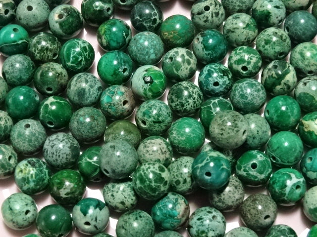 'Emerald Isle'  8-8.5mm Natural Semi Precious Dyed Imperial Jasper Beads