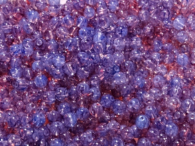 'Misty Lavender'  6mm Opalite Effect Glass Beads.