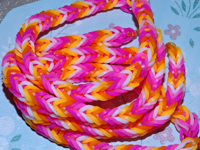 'Gaybandz'  Lesbian / Gay Woman Colours Pride (5 Colour Sunset) 'Chevron Style' Wrist Bands