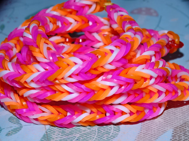 'Gaybandz'  Lesbian/Gay Woman Colours Pride Rubber Wrist Bands 'FLUORESCENT' Chevron Style'