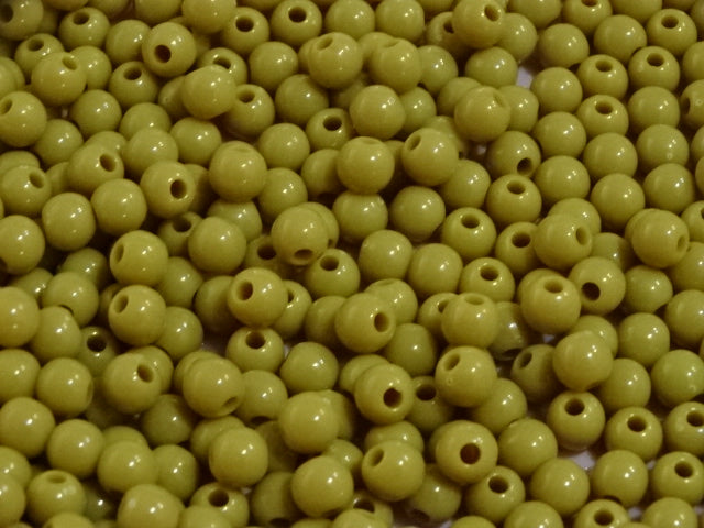 'Olive'   6mm x 5mm Opaque Acrylic Beads