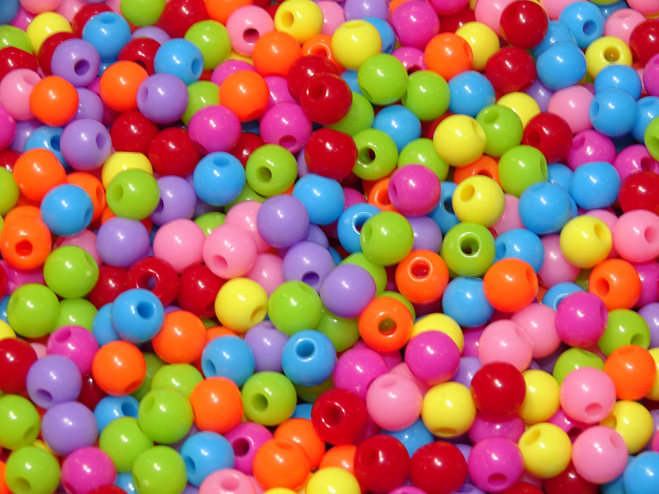 'Bright Rainbow'  6mm Acrylic Beads Mix