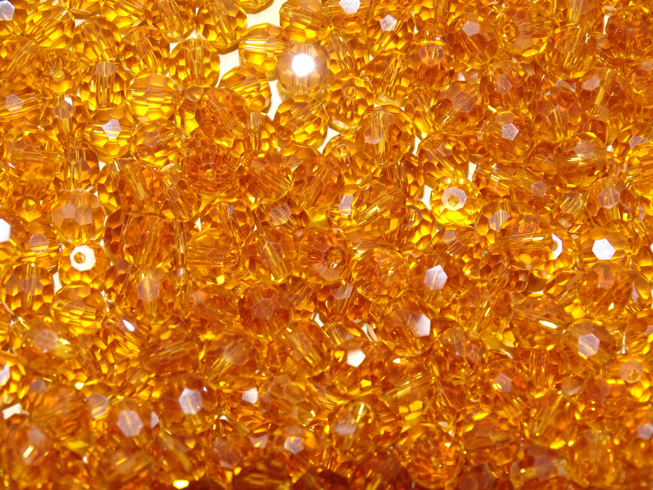 'Golden Autumn'  6mm Imitation Faceted Austrian Crystal Beads