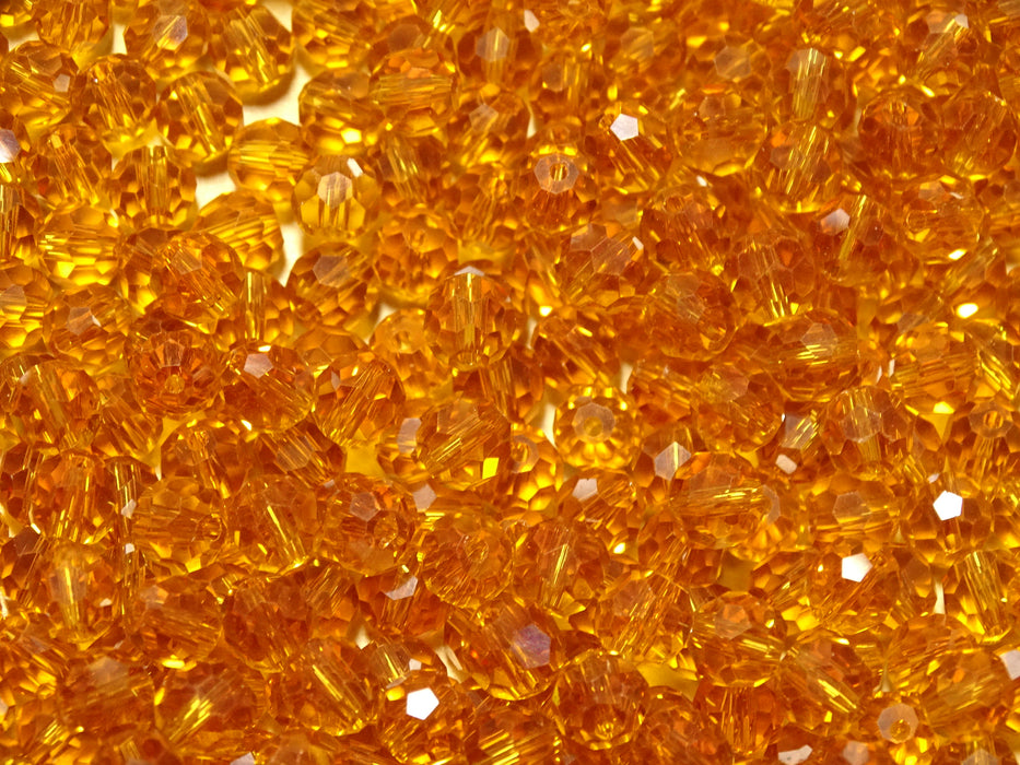 'Golden Autumn'  6mm Imitation Faceted Austrian Crystal Beads