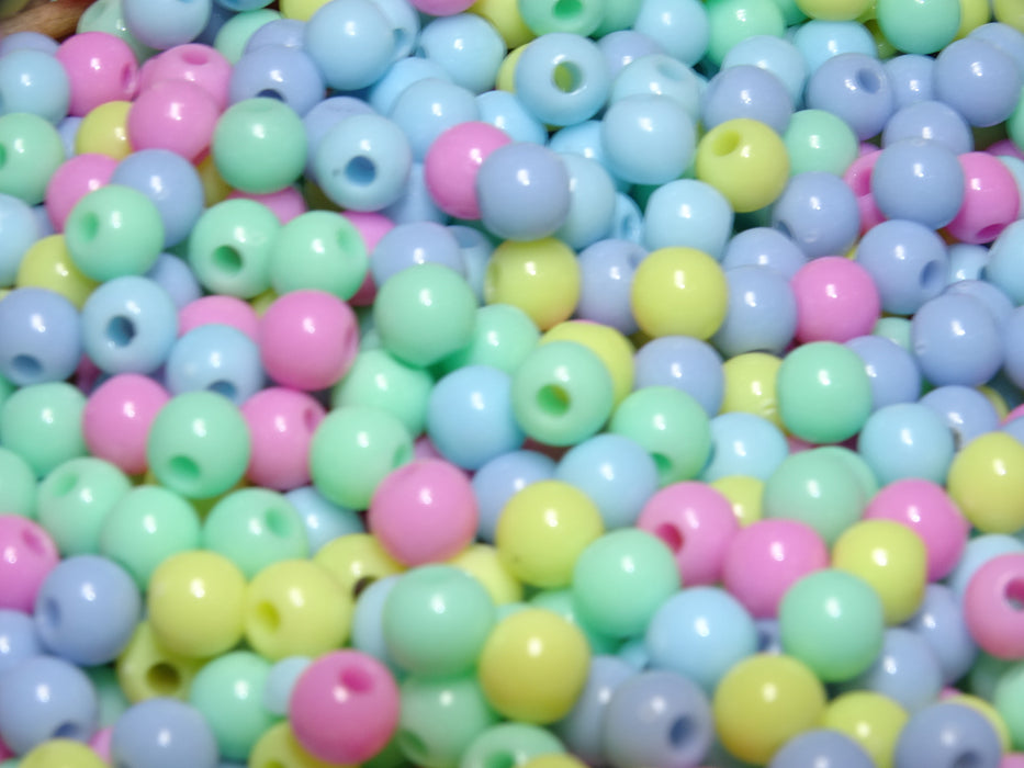 'Acrylic Candy Mix'   Opaque Acrylic Beads 6mm
