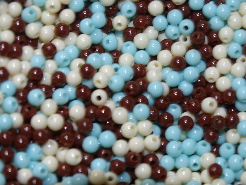 'Mint Choc Chip'  Random Acrylic Beads Mix'  4mm Opaque Acrylic Beads