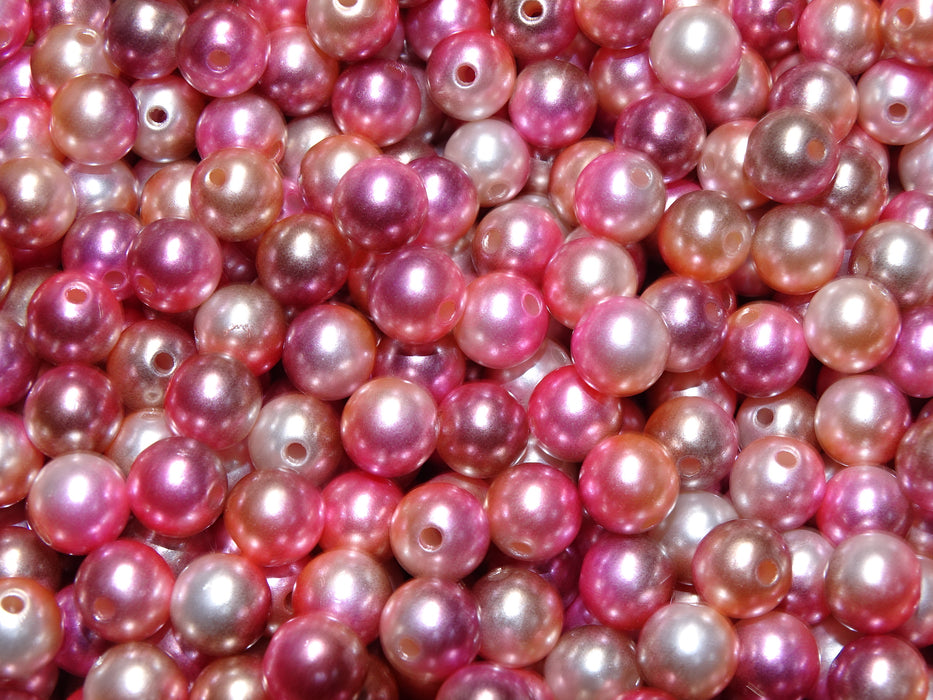 'Moonlit Rose'  Rainbow ABS Plastic Imitation Multi Toned Beads  9.5 - 10mm