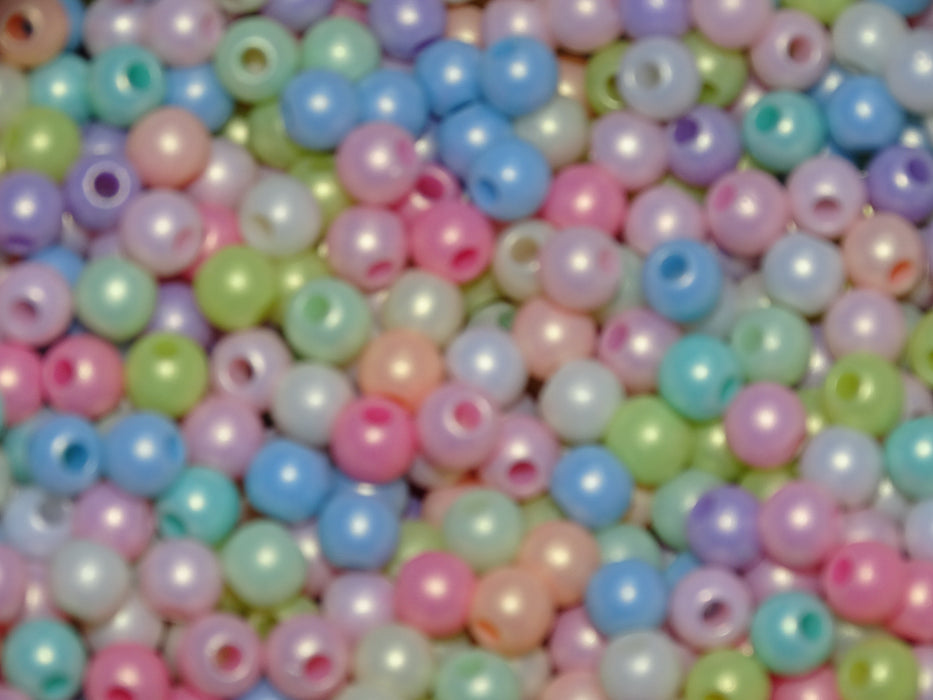 'Silky Pastels Mix'  Randomly Mixed 6 x 5mm Acrylic Beads