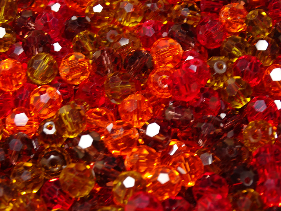 'Autumn Embers Mix'   8mm Faceted Imitation Austrian Crystal Glass Beads