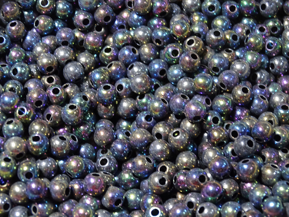 'Aurora Storm'  6mm Rainbow Ab Plated Acrylic Beads.
