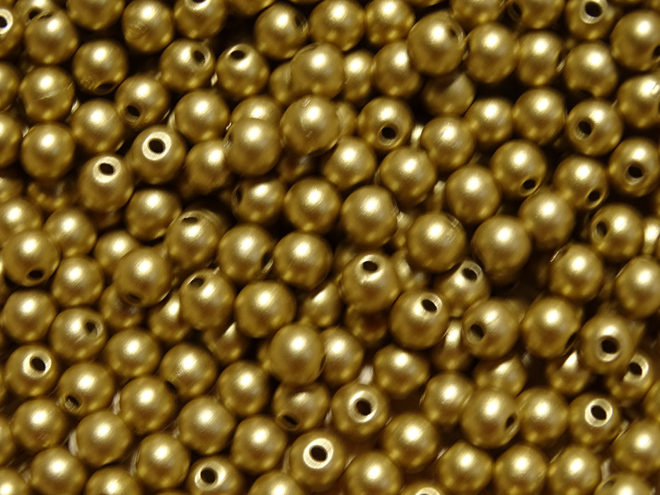 'Gold Matt Metallic'  6mm Acrylic Beads