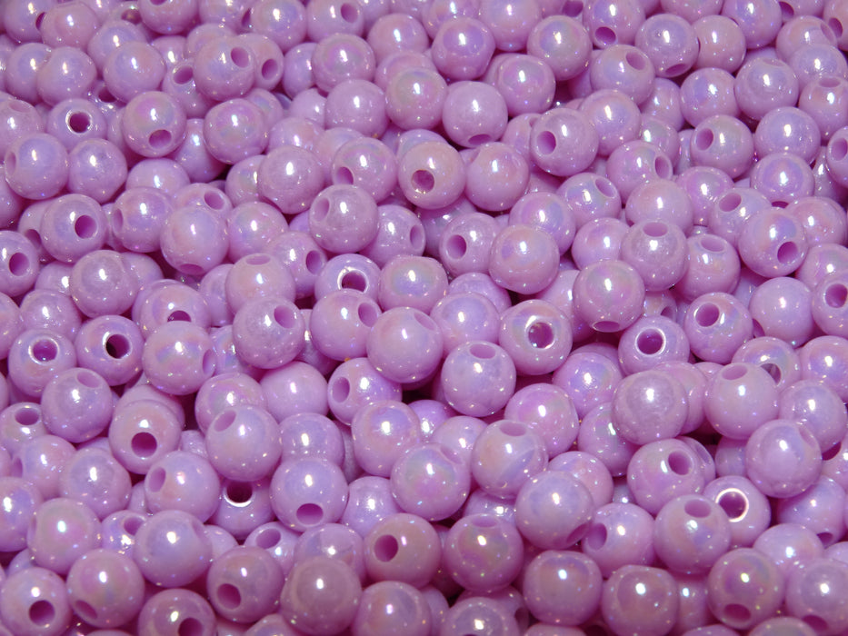 'Ab Rainbow Petal'  6mm Acrylic Rainbow Ab Plated Beads