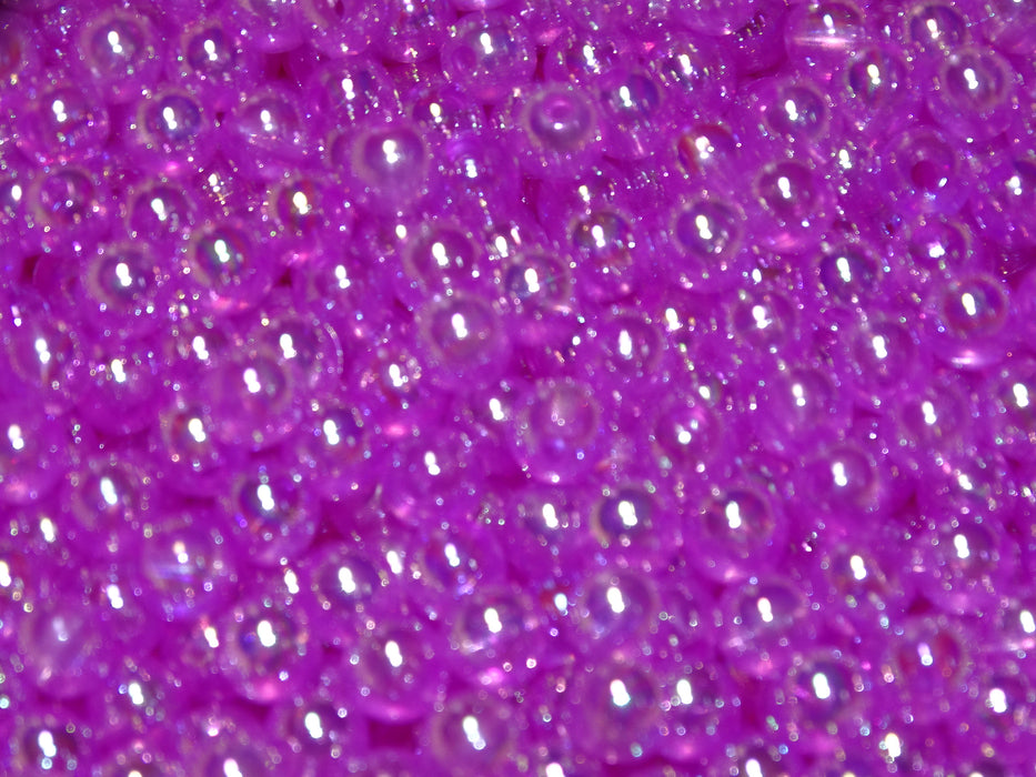 'Aurora Rose'  Ab Rainbow Plated 6mm Acrylic Beads
