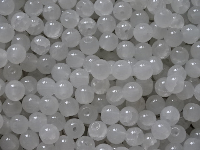 6mm Glass Beads 'Snow' Opalite
