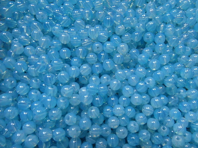 6mm Glass Beads 'Powder Blue Opalite'