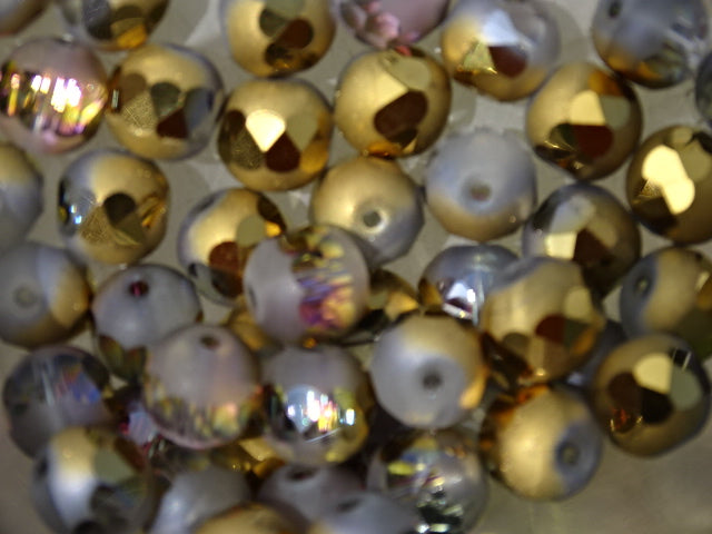 Golden Rainbow 10mm glass beads