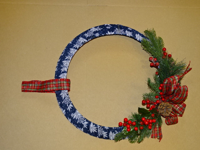 Large blue handmade wreath