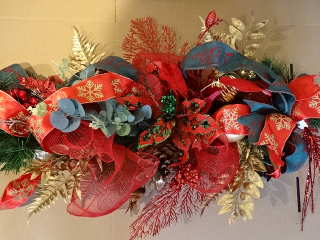 Beautiful Handmade Christmas garland wreath with bird