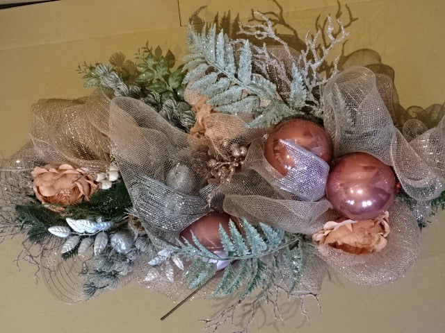 Large Handmade Christmas garland wreath with pine cones