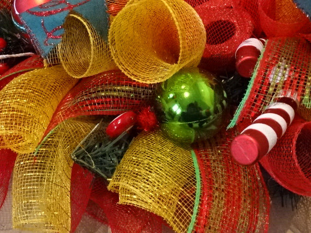 Large Handmade HoHoHo Christmas wreath
