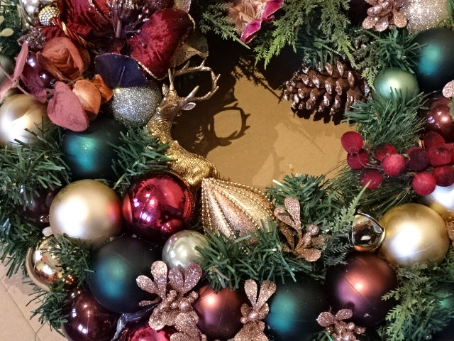 Large Handmade Reindeer Christmas wreath