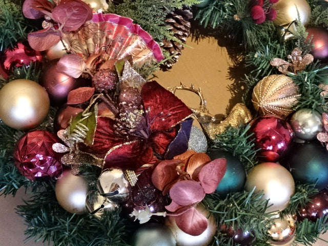 Large Handmade Reindeer Christmas wreath