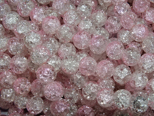 'Iced Blossom'  10mm Crackle Glass Beads