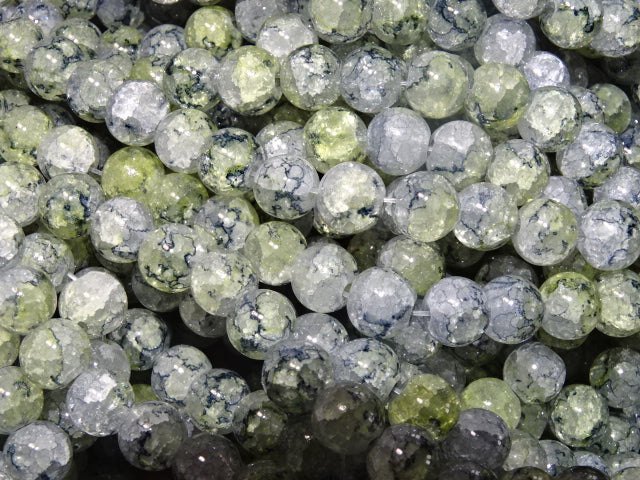 'Iced Fern'  8mm Crackle Glass Beads