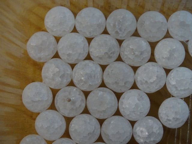 'Frosted Hailstone'   10mm Frosted Crackle Glass Beads (imitation Crystal)