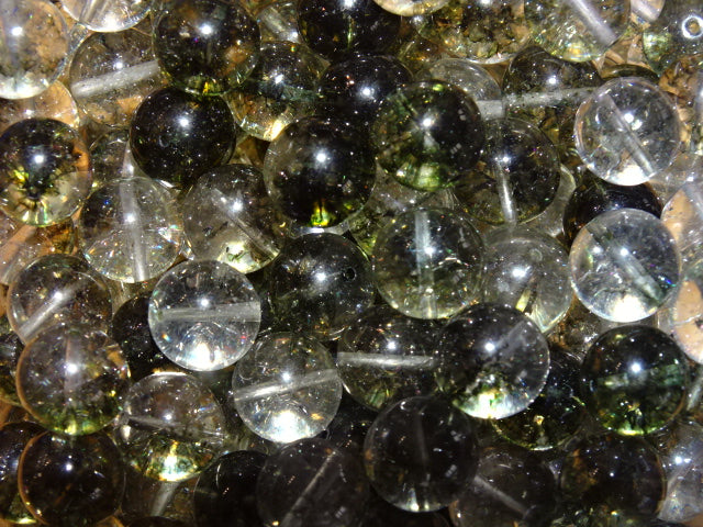 'Iced Fern' imitation garden quartz 10mm beads