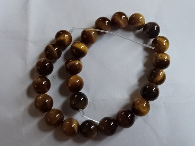 Beautiful genuine polished tigers eye beads 8mm