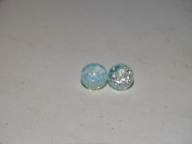 'Twinkling Tundra' 10mm Crystal Effect Crackle Glass Beads