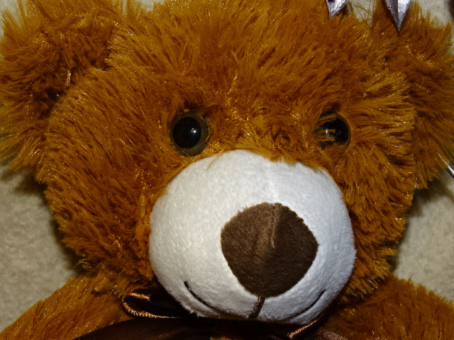 Chestnut Brown and White Plush Soft Bear  Approx 30cm High