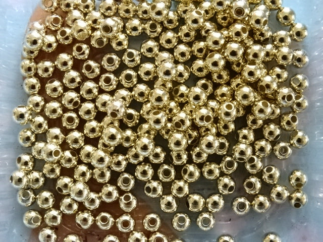 'Golden Balls'  5 x 4.5 mm Coated Acrylic Spacer Beads