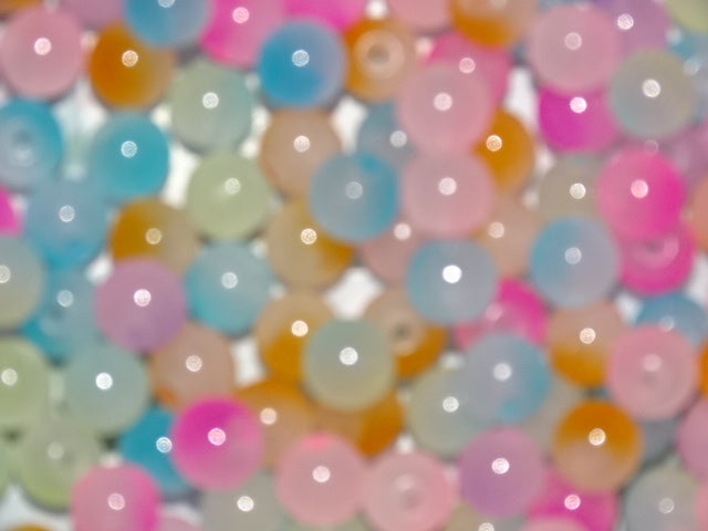'Random Jelly Effect Mix'    Glass Beads 8mm