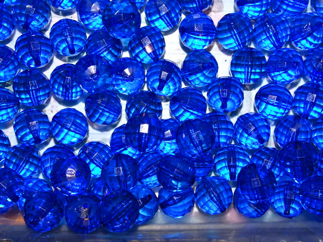 Big N Bold  'Transparent Cobalt'    20mm Acrylic Beads