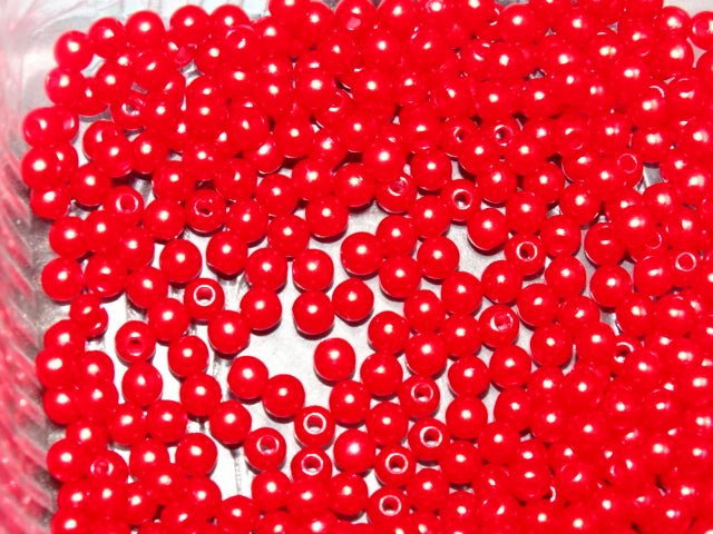 Simply 'Vibrant Red Pearl' 4mm Acrylic Pearls