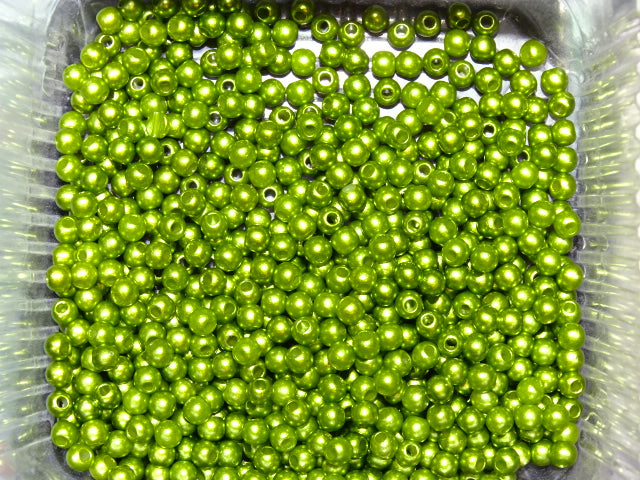 Simply 'Fern Green' 4mm Acrylic Pearls